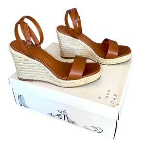 A New Day Tina Wedge Sandals (Cognac)